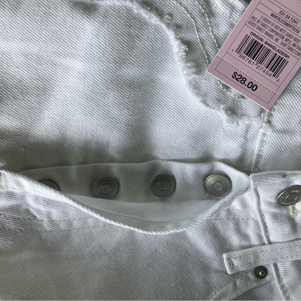 Target Wild Fable Women’s White Wide Leg Jeans Size 6 Unique Design - Picture 8 of 13
